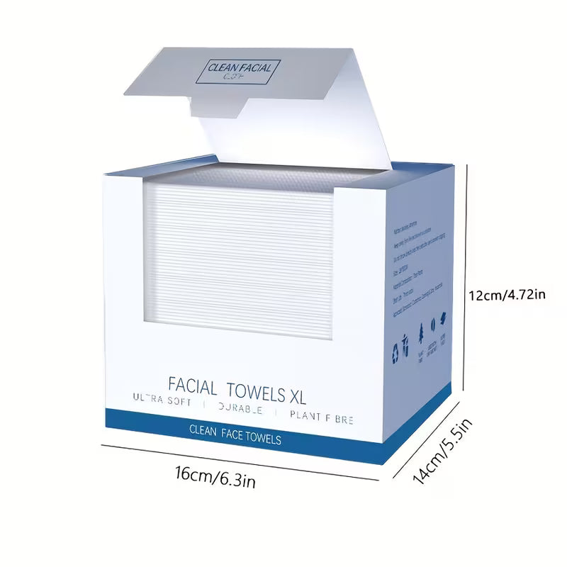 Disposable Face Cleansing Towels, Extra Large Thick Cloths for Wet & Dry Use, 40 Sheets per Box, 10.24 × 11.81 Inches, 1 or 3 Boxes