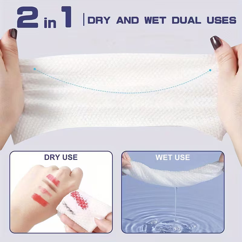 Disposable Face Cleansing Towels, Extra Large Thick Cloths for Wet & Dry Use, 40 Sheets per Box, 10.24 × 11.81 Inches, 1 or 3 Boxes