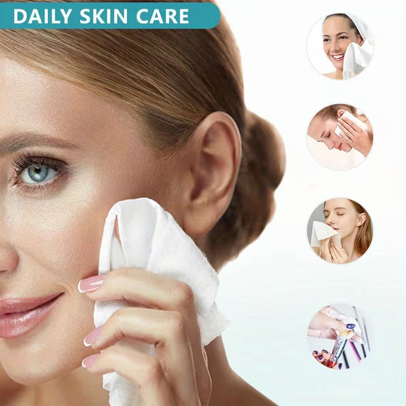 Disposable Face Cleansing Towels, Extra Large Thick Cloths for Wet & Dry Use, 40 Sheets per Box, 10.24 × 11.81 Inches, 1 or 3 Boxes